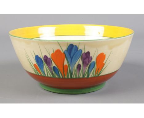 A Wilkinson Ltd Clarice Cliff bowl in the Autumn Crocus design. Diameter 17.5cm.  Small repair to rim.