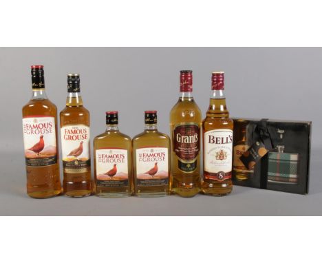 A collection of assorted Scotch whisky. To include Famous Grouse x 1 litre, 70cl, 2x 350ml, Grants 70cl, Bells 70cl &amp; Bel