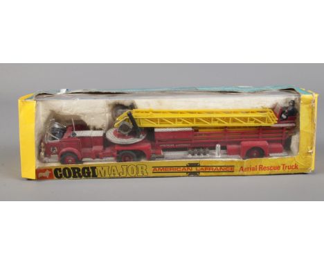 A boxed Corgi Major Toys Rescue Truck Fire Engine. 1143 American LaFrance Aerial Rescue  