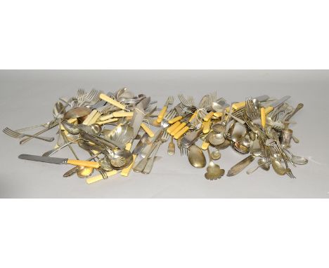 Box of silver plated flatware