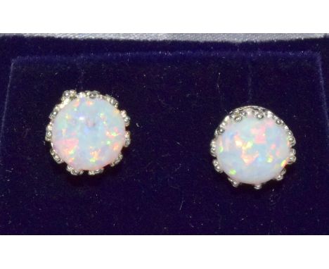 Pair of opal stud earrings