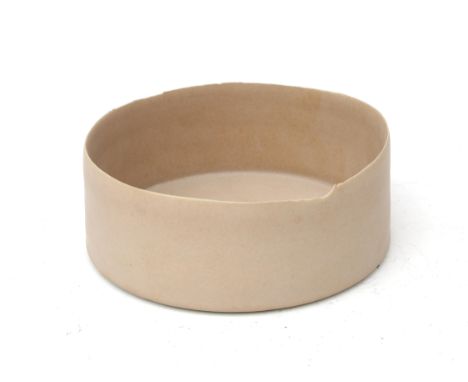 Emmanuel Boos (1969) A taupe glazed ceramic bowl with irregular top rim, signed underneath. Provenance: the estate of Amsterd