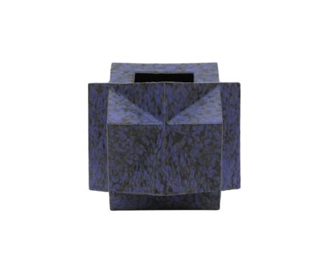 Dirk Romijn (1946-2017) 'Schizo', blue and black glazed ceramic, signed underneath DR and with year [19]92. 26 x 33 x 29 cm. 