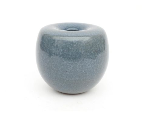 Johan Broekema (1943-2010) A stoneware vase, blue crackled glaze, circa 1989, illegibly signed underneath. Provenance: Bernar