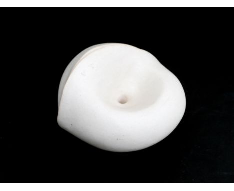 José Nieste (1938) A white glazed ceramic object with cut pattern, 1980s, unsigned. For comparison see: Mieke G. Spruit-Ledeb