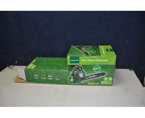 A GARDENLINE 41CC PETROL CHAINSAW brand new and still packaged in box