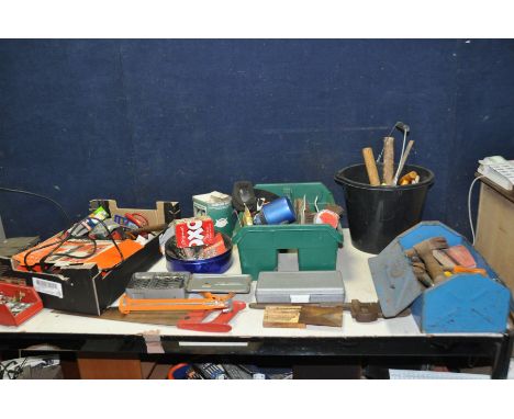 A TRAY AND TWO TOOLBOXES CONTAINING TOOLS including a Black and Decker KR50CRE drill (PAT pass with adapter but has Euro plug