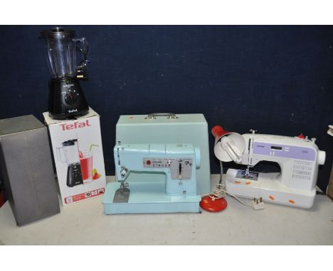 A BROTHER ES-2020 SEWING MACHINE (PAT pass and powers up), a Singer 348 sewing machine (untested), a Tefal BL3001 blendforce 