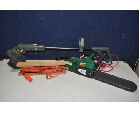 A BLACK AND DECKER TRIM-N-EDGE STRIMMER with power cable (PAT pass and working) and a B+Q TRY1800CSA chainsaw 1800w (not work