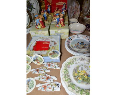 SIX BOXED ROYAL DOULTON 'CHILDHOOD MEMORIES BUNNYKINS' FIGURES AND OTHER CHILDRENS CHARACTER GIFTWARE, the Bunnykins figures 