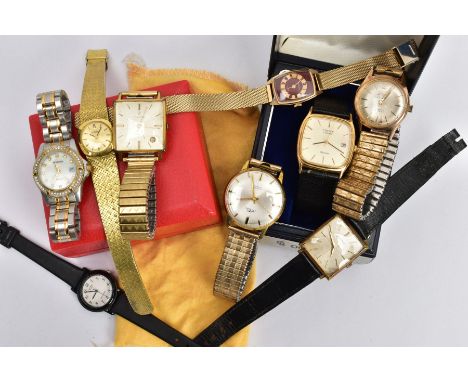 A SELECTION OF LADIES AND GENTS FASHION WRISTWATCHES, to include a boxed ladies 'Sekonda' wristwatch fitted with a bi-colour 
