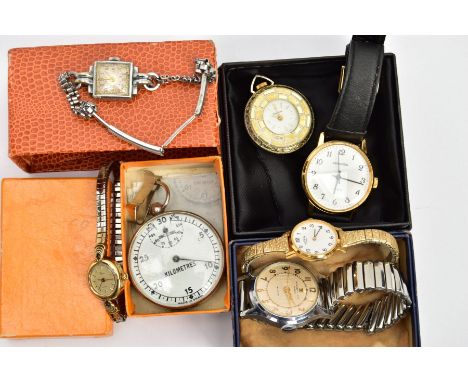 AN ASSORTMENT OF WRISTWATCHES, to include Rotary, Timex, Sekonda, Ingersoll Ltd, together with a French pedometer, Lucerne fo