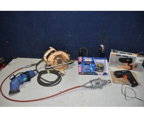A RYOBI LASER LEVEL, a Black and Decker cordless screwdriver (PAT pass and working) ,a Black and Decker heavy duty saw (PAT f