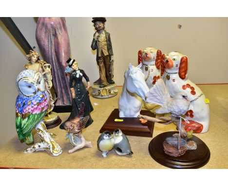 DECORATIVE ORNAMENTS AND FIGURES ETC, comprising a Country Artists 'Fantail Dove' sculpted by Richard Cooper, a Goebel 'Eques