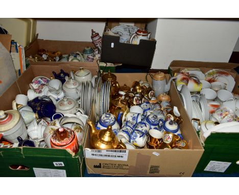 FIVE BOXES OF CERAMIC TEA SETS, nineteen sets and part sets, mainly oriental and continental eggshell porcelain and china to 