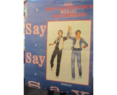 Paul McCartney &amp; Michael Jackson Say Say Say promotional poster, size approx 60×40 inches
