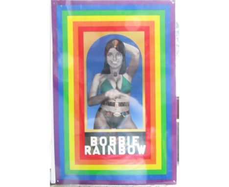 Peter Blake Bobbie Rainbow Tin Plate lithograph limited edition signed by Peter Blake size approx 26 x 17.5 inches