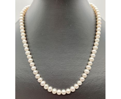 A 17" freshwater pearl and crystal bead necklace with magnetic barrel clasp. Retired jewellery makers stock. 