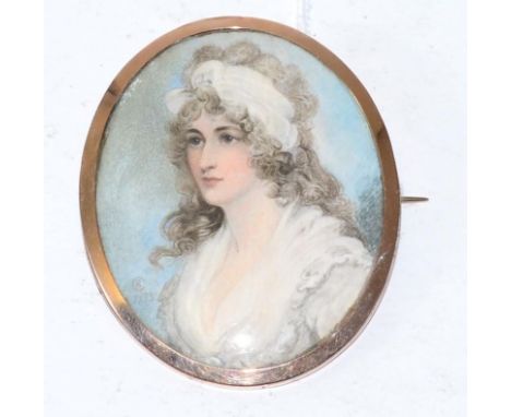 Miniature portrait of a lady, signed and dated 1793 