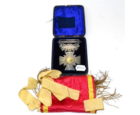 R.A.O.B Victorian silver jewel in original case with sash 2.04ozt