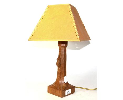 A Robert Mouseman Thompson table lamp 