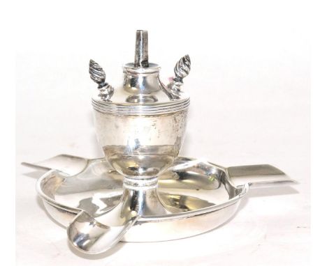 A silver ashtray/spirit lighter compendium 2ozt