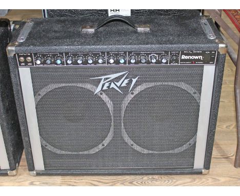 A Pevey Renown twin speaker solid stater amplifier.Believed to be in good working order but not tested and no guarantees
