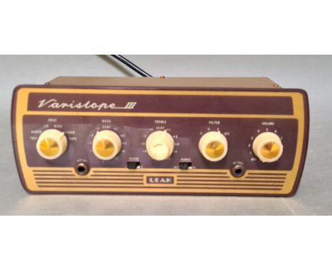 A 1962 vintage LEAK valve varislope III preamplifier in original box. 