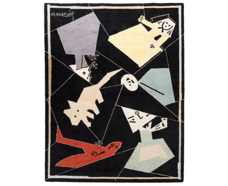 MANOLO VALDÉS (Valencia, 1942).Rug designed by the artist.Virgin wool. 100% pure. Exemplary 115/125.With traces of label on t