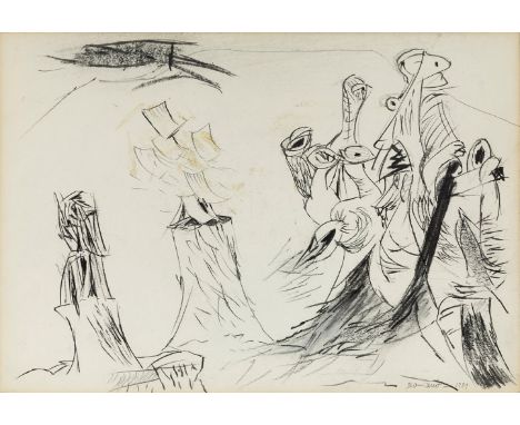"BONIFACIO"; BONIFACIO ALFONSO GÓMEZ FERNÁNDEZ, (San Sebastián, 1934 - 2011).Untitled, 1989.Pencil and mixed media on paper.W