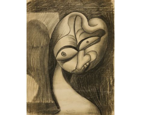 LUIS FERNÁNDEZ LÓPEZ (Oviedo, 1900- Paris, 1973)."Figura", 1939.Charcoal on paper.Slight damage to the paper in the corners.S