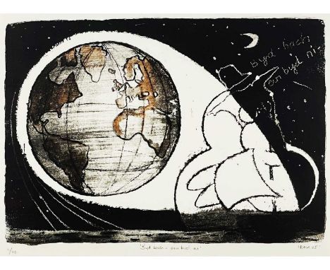 ‡ IWAN BALA limited edition (11/40) colour print - titled to mount 'Byd Bach - ein byd ni / Small World - our world', signed 