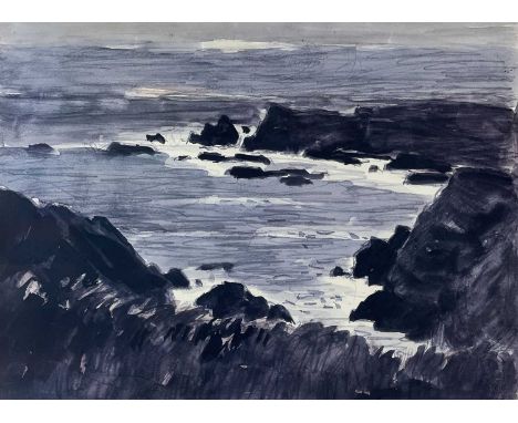 ‡ SIR KYFFIN WILLIAMS RA limited edition (53/150) coloured print - Anglesey coastline, signed in fullDimensions: 40 x 52cmsPr