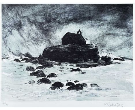 ‡ SIR KYFFIN WILLIAMS RA limited edition (96/150) print - St Cwyfan Church, Aberffraw, signed fully in pencil (produced in su