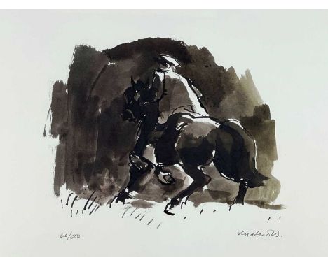 ‡ SIR KYFFIN WILLIAMS RA limited edition (60/500) print - Patagonian horse rider, signed in fullDimensions: 38 x 50cmsProvena