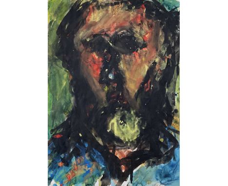 ‡ PETER PRENDERGAST watercolour - head and shoulders self portrait of the artist, signed and dated '92Dimensions: 57 x 40cmsP
