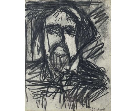 ‡ PETER PRENDERGAST pencil drawing - head and shoulders self portrait of the artist, signedDimensions: 25 x 20cmsProvenance:p