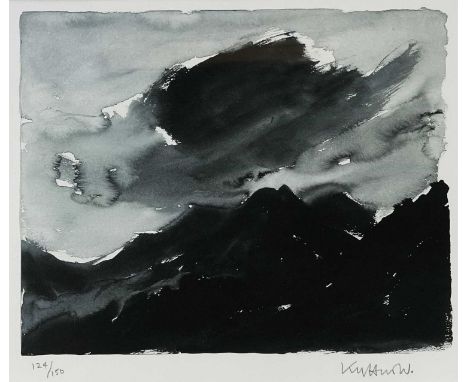 ‡ SIR KYFFIN WILLIAMS RA limited edition (124/150) print - storm clouds above Snowdonia, signed fully in pencilDimensions: 30