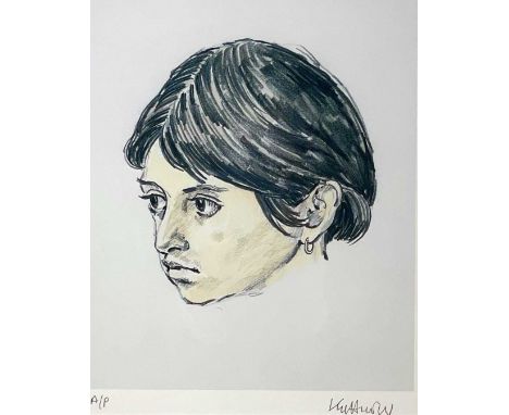 ‡ SIR KYFFIN WILLIAMS RA artist proof print - head portrait of Tehuelche girl Norma Lopez, signed in fullDimensions: 27 x 22c