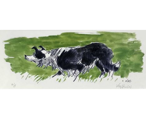 ‡ SIR KYFFIN WILLIAMS RA artist proof coloured print - 'Mott the Sheepdog', signed in fullDimensions: 20 x 49cmsProvenance:pr