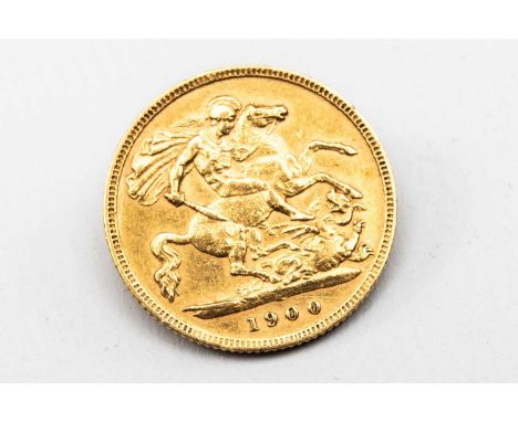 VICTORIAN GOLD HALF SOVEREIGN, 1900, 3.9gmsProvenance: deceased estate Carmarthenshire