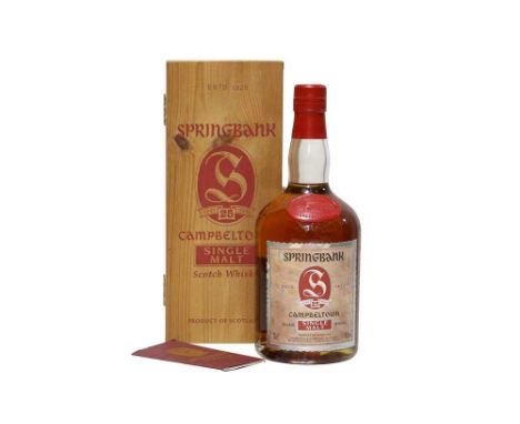 Springbank, Campbeltown Single Malt Scotch Whisky, Aged 25 Years, 1990s bottling, 46% vol, 70cl, one bottle (OWC)