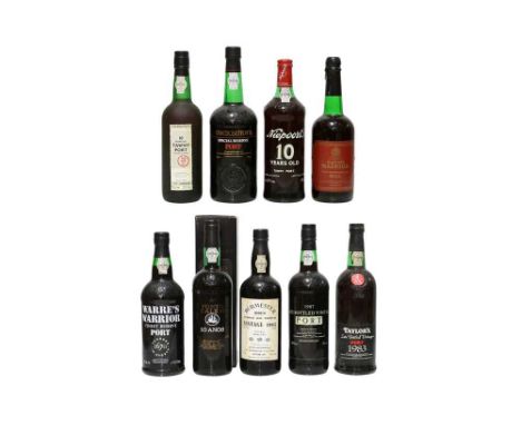 Assorted Port, to include: Burmester, Vintage Port, 1985, one bottle (LN); Taylors, Late Bottled Vintage Port, 1983, one bott