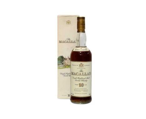 Macallan, Single Highland Malt Scotch Whisky, 10 years Old, 1980s bottling, 40%vol, 75cl, one bottle