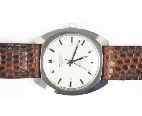 A Longines Admiral HF stainless steel wristwatch, to commemorate the 1972 Munich Olympic games, silvered dial with batons and