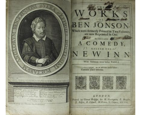 JONSON (B), THE WORKS OF BEN JONSON, which were formerly printed in two volumes, are now reprinted in one, to which is added 