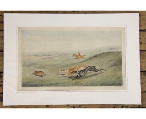 Henry Pappril after Henry Laporte, A pair of hand coloured lithographs, Coursing - The First Turn & Coursing - In The Slips, 