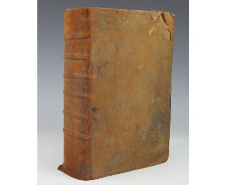 BREECHES BIBLE - EARLY 17TH CENTURY: lacking title to Old Testament, begins with the first book of Moses (repaired), many sma