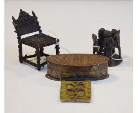 Collection of mainly African bronze and other metal ornamental items   Condition: 