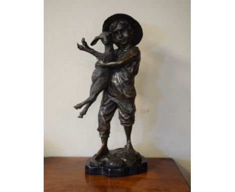 Bronze figure depicting a young shepherd   Condition: 